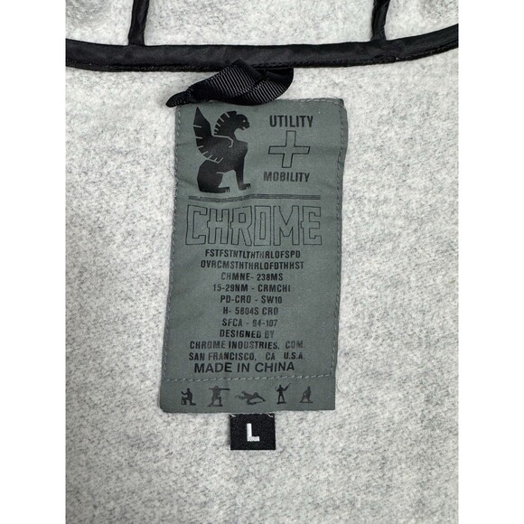 Chrome Industries Utility Mobility Full Zip Hoodie Jacket Lrg Gray Red Logo Mens - Picture 16 of 16